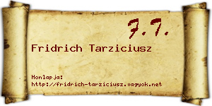 Fridrich Tarziciusz névjegykártya